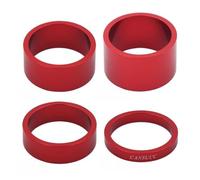 Tidevib Juego de espaciadores de aleación de aluminio para auriculares de bicicleta para horquilla de 28,6 mm, 4 piezas de 5/10/15/20 mm para espaciadores de vástago de bicicleta, negro/rojo/azul