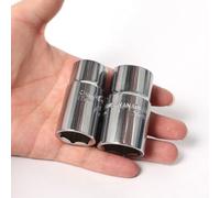 Tidevib Juego de llaves de tubo para neumáticos de coche, 17/19 mm y 21/23 mm, mano telescópica, para removedor de tuercas de rueda de doble cabeza, acero al cromo vanadio, plateado