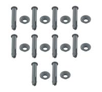 Tidevib Juego de pines y juntas de repuesto de acero para piscinas profesionales, conectores de plástico de 55 mm de largo para marcos redondos, 305/366 cm, compatible con P61911 P61817, 10 juegos