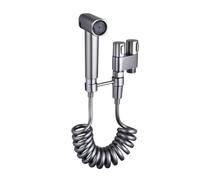 Tidevib Juego de pulverizador de bidé de mano con manguera de 2 m y soporte de latón, control de válvula dual para limpieza de inodoro, compatible con válvula de ángulo de acero inoxidable