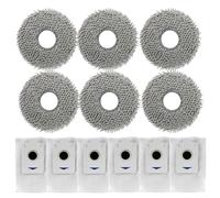 Tidevib Kit de accesorios para aspiradora, para Ecovacs, para X5, para OMNI, y para X5, PRO, paños de microfibra lavables con filtros de repuesto, juego de piezas de limpieza (2 x 6 piezas)