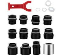 Tidevib Kit de adaptador de grifo extraíble, 12 piezas con arandelas y llave, cabezal rociador para fregadero de cocina, para roscas G1/2 5/8-18UN