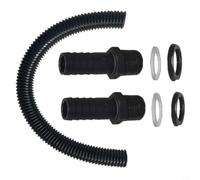 Tidevib Kit de conector de tope de agua de lluvia con extensión de tubo de 50 cm, sistema de enlace de 25 mm para recogida de agua de jardín, rosca de 3/4 pulgadas, conexión de doble tanque