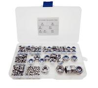 Tidevib Kit surtido de tuercas de bloqueo métricas de acero inoxidable 304 de 170 piezas con inserciones de nailon, para bricolaje y reparación
