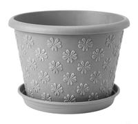Tidevib Maceta de plástico resistente con agujeros de drenaje, estilo retro nórdico para balcón, oficina, decoración del hogar, gris (C)