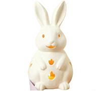 Tidevib Moderno portavelas de resina de conejo de Pascua, decoración minimalista con lámpara electrónica para mantel, blanco 2/15 cm (M)