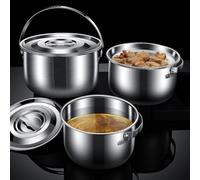 Tidevib Olla de acero inoxidable con tapa y colador de malla fina para aceites de cocina, grasa, manteca de cerdo, aceite de coco, caldo, caldo, 16,5 x 9 cm