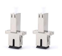 Tidevib Paquete de 2 adaptadores de fibra óptica LC hembra a SC hembra para redes de comunicación óptica, baja pérdida de inserción 02 dB, color plateado