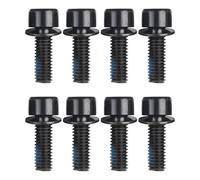Tidevib Paquete de 8 tornillos de fijación para pinza de freno de disco de bicicleta M6 x 18 mm, color negro, para frenos de aceite de bicicleta de montaña Shimano, pernos de repuesto de acero de alto