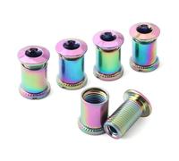 Tidevib Pernos de cadena para bielas de bicicleta, 5 piezas, rosca M8 de 2,4 mm, acero al carbono para bicicleta, tornillos de rueda de cadena para plato individual, carretera, montaña, plegable para