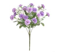 Tidevib Ramo de flores artificiales de seda de un solo tallo para bricolaje, boda, fiesta, decoración del hogar, fácil mantenimiento (morado)