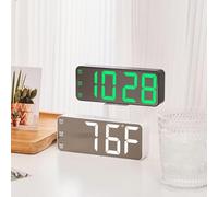 Tidevib Reloj despertador digital para dormitorio con pantalla grande de números llamativos, brillo ajustable y volumen fuerte de 7 niveles, formato de 12/24 horas, DST, negro/blanco