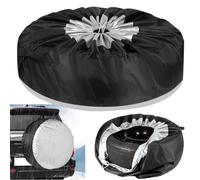 Tidevib Rueda de repuesto para cubierta de neumáticos de coche, resistente a la intemperie, tela Oxford 210D con revestimiento de plata, reutilizable y lavable, apto para neumáticos de 33 a 50 cm