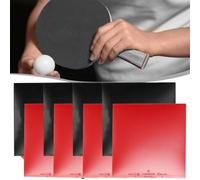 Tidevib Tenis de mesa de esponja dura de 2,2 mm, estilo de ataque rápido, alta para sensación de respuesta al giro, color rojo y negro, 4 pares