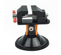 Tidevib Tornillo de banco de trabajo giratorio de 360 grados ajustable para amoladora y pulido, aleación de aluminio, negro, pequeño tornillo de banco de trabajo para taladrar y cortar