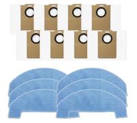 Tidevib Trouver E10 para Liectroux M70 Pro MONSGA MAX Robot Partes de Aspiradora Kit de 6 almohadillas para fregona, 8 bolsas de polvo, paño de microfibra de sellado fuerte, fácil de instalar