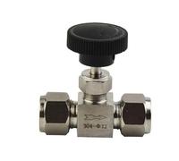 Tidevib Válvula de aguja ajustable de acero inoxidable 304, 64 MPA, para tubo de 3/4/6/8/10/12 mm, no requiere soldadura, aceite, agua y gas