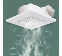 Tidevib Ventilador de ventilación de techo o pared, ventilador extractor de 70 CFM, con rejilla pintable, diseño cuadrado blanco para baño, cocina