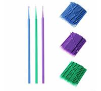 Tidgel 100 aplicadores de cepillo desechables, punta fina de 10 cm, juego de herramientas de retoque y detalle de pintura para reparación de automóviles y uso de pasatiempos (verde)