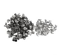 Tidgel 100 clips de alambre en forma de R de acero inoxidable de 19 x 10 mm para cable de 4 mm, montaje seguro en vallas de vinilo de madera, metal, jardín, granja (aluminio)