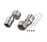 Tidgel 2 conectores de codo de ducha, extensor telescópico ajustable de 360° con tornillo excéntrico, adaptador de ángulo de acero inoxidable para tubería de baño de 120-180 mm (corto)
