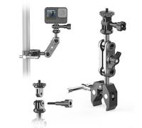 Tidgel 360 para abrazadera de cabeza de bola doble para Insta360 para X5 X4 X3 Soporte de silicona de metal Adaptador de rosca 1/4 Ángulo flexible Acción Cámara Gear
