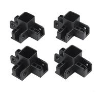 Tidgel 4 piezas de toldo desplegable para tienda de campaña, tapa de pierna de poste central de 34 x 34 mm, cubiertas de extremo de tubo cuadrado de plástico, piezas de protección, color negro