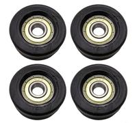 Tidgel 4 ruedas de asiento para máquina de remo, con rodamientos, piezas de repuesto de polea de plástico de 35,5 mm para equipos de fitness y bicicletas de ejercicio, color negro