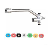 Tidgel Accesorio de doble conector de cañones de espuma, accesorio de doble punta para lavadora a presión, 5 boquillas pulverizadoras de lavadora a presión, conexión rápida de 1/4 pulgadas (chorro de