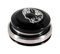 Tidgel Auriculares de bicicleta de aleación de aluminio con rodamientos de doble cartucho, juego de cubierta de horquilla cónica para bicicletas de montaña y carretera, negro (41,8/42-52 mm)