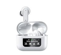Tidgel Auriculares inalámbricos de traducción con pantalla a color, interpretación simultánea de 144 idiomas, auriculares de conducción ósea para viajes (blanco)