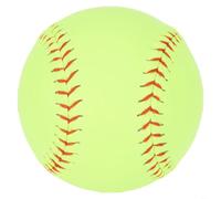 Tidgel Balón de sóftbol, tamaño oficial de 12 pulgadas con cubierta de PVC y costuras rojas, amarillo óptico para práctica de lanzamiento y ejercicios