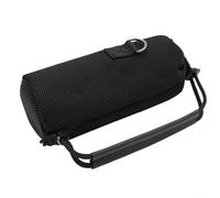 Tidgel Bolsa de malla para altavoz JBL Flip7, funda transparente de sonido y resistente al desgaste con correa, bolsa negra compacta de 18,3 cm para protección de viaje (negro con correa)