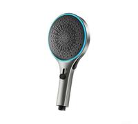 Tidgel Cabezal de ducha de alta presión con limpiador lateral | Anillo LED sensible a la temperatura, colores azul, verde y rojo, para turbina, no necesita pilas, guía visual de ducha
