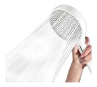 Tidgel Cabezal de ducha de mano de alta presión con 4 modos de pulverización, panel grande de 137 mm, tecnología Air Boost, ABS cromado para un masaje potente en baños del Reino Unido (blanco)