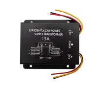 Tidgel Convertidor de potencia de aleación de aluminio de 24 V a 12 V, inversor reductor reductor de 30 A con protección de sobrecarga, para coche, camión, RV, electrónica marina (15 A)