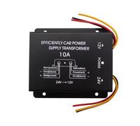 Tidgel Convertidor de potencia de aleación de aluminio de 24 V a 12 V, inversor reductor reductor de 30 A con protección de sobrecarga, para coche, camión, RV, electrónica marina (10 A)