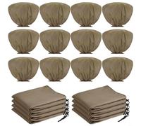 Tidgel Cubiertas de plantas de invierno para protección contra la congelación, bolsas transpirables no tejidas con cordón para plantas en maceta, arbustos, árboles jóvenes, camas de jardín (12 piezas)