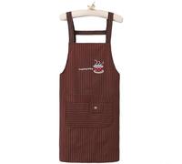 Tidgel Delantal de algodón sin mangas para mujer, resistente al aceite, resistente a las manchas, diseño minimalista moderno con bordado, suave, transpirable, granate (color café)