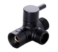 Tidgel Desviador de ducha de 3 vías de latón macizo con modo de pausa, divisor de brazo de baño de doble salida, para cabezales fijos y de mano, fácil instalación (negro)