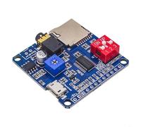 Tidgel DY UART - Módulo de reproducción de MP3 con disparador de E/S e indicador de ocupación, placa de control de voz serie para proyectos electrónicos de bricolaje (azul)