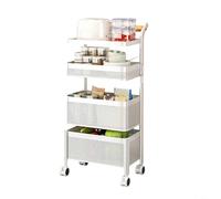 Tidgel Estantería móvil estrecha, carrito de almacenamiento delgado de metal con ruedas giratorias de 360 grados para espacios reducidos entre el mostrador del refrigerador, negro (5 niveles blanco)