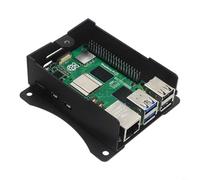 Tidgel Funda de aluminio para Raspberry Pi 5 con soporte de ventilador de refrigeración, carcasa protectora, disipación de calor, fácil montaje para proyectos de bricolaje (refrigeración plateada)