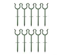 Tidgel Guía de manguera de jardín, paquete de 10 estacas de ABS verdes para una fácil instalación, seguras flexibles y mangueras de remojo contra torceduras en césped al aire libre