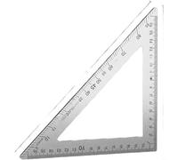 Tidgel Juego cuadrado de acero inoxidable, regla triangular de 2 mm de grosor con doble métrica para escalas imperiales, marcas grabadas para carpintería precisa y herramienta de medición de ángulos