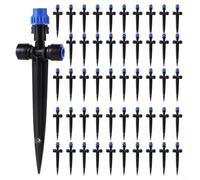 Tidgel Juego de goteo de nebulización ajustable de 360° para riego de jardín, compatible con manguera de 4/7 mm