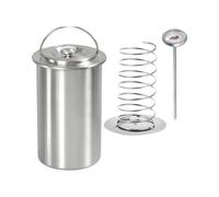 Tidgel Kit de prensa de jamón de acero inoxidable con termómetro, máquina de carne 304 para molde para almuerzo casero, incluye 20 bolsas de cocina (kit para hacer jamones)