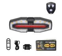 Tidgel Luz intermitente solar inalámbrica para bicicleta con control remoto, lámpara trasera LED impermeable para seguridad de ciclismo para conducción nocturna (B)