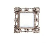 Tidgel Marco de fotos dorado vintage con caballete, marco de fotos pequeño de resina para mesa o pared, elegante adorno decorativo para el hogar (B)