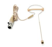 Tidgel Micrófono de auricular con gancho para la oreja beige con condensador omnidireccional, cable de 1,2 m para Mini XLR de 3 pines compatible con sistemas PYLE para voz de escenario